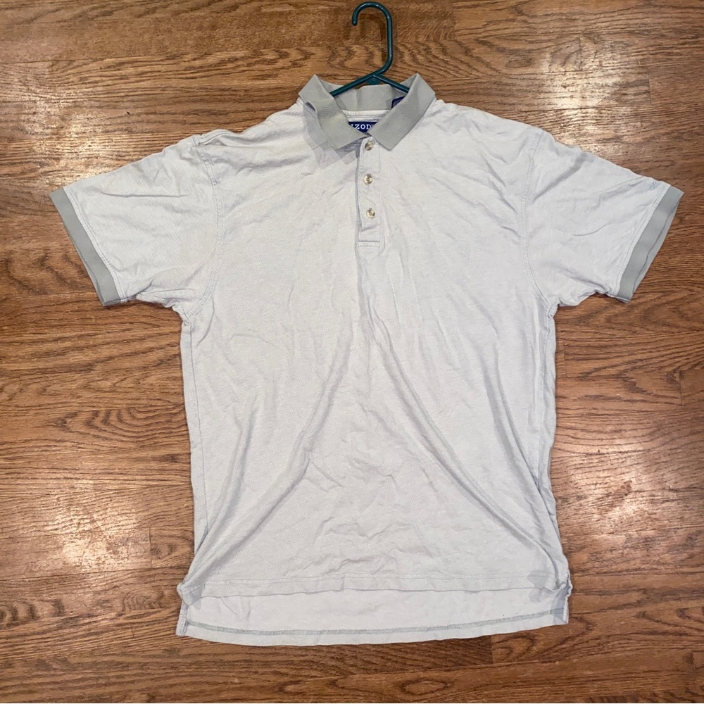 Izod Collared Polo Short Sleeve T Shirt Mens Size XL Green Classic Top